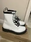 Dr Doc Martens 1460 Womens Size 7 US Smooth Leather Lace Up Combat Boots White