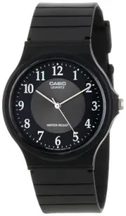 Casio MQ-24-1B3LCK Men's Quartz Watch Black Resin 34mm Waterproof New