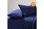Amor 100% Premium Cotton Flannelette 1 Fitted Sheet and Pillowcases Set Midnight