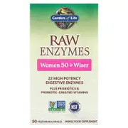 Garden of Life, RAW Enzymes, Women 50 & Wiser, 90 Vegetarian Capsules