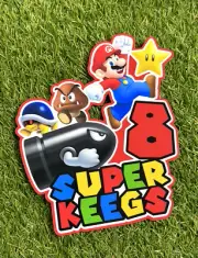 Super Mario Cake Topper Party Birthday Personalised