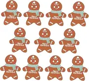 UTHCLO Christmas Holiday Tags - 50pcs Tree and Gingerbread Tags, Labels, Hanging Name Card Tags - Wood Paper Gingerbread House