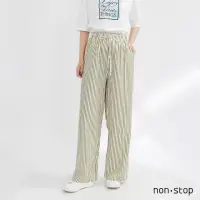 在飛比找momo購物網優惠-【non-stop】舒適條紋綁帶寬褲-2色