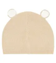 [Il Gufo] Il Gufo Baby teddy-ear wool knit beanie Inch 18.1 beige