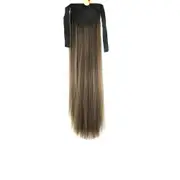 2 Pcs Synthetic High Temperature Fiber Fairy Tail Long Straight Hairpiece Drawstring Ponytail Hair Extensions for Women