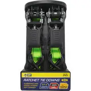 Gripwell 340kg Ratchet Tie Downs 3.6m 2 Pack