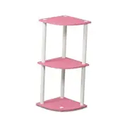 Turn-N-Tube Reversible Corner Display Rack 3-Tier Round Tube Pink/White