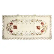 Embroidered Lace Tablecloth Oval Floral Table Mat Kitchen Home Dining Decoration