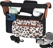 Stroller Bag, Stroller Caddy Organizer, Baby Stroller Bag, Portable Stroller Pouch, Stroller Pouch with Multiple Pockets, Waterproof Stroller Organizer Bags for Bottles Diapers Wipes