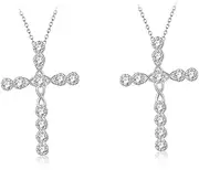 [SEWACC] 2pcs crystal cross necklace chain cross pendant Cross Rhinestone Necklace Electroplated Cross Pendant punk chain necklace cross necklaces zircon cross neckalce the cross