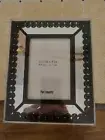 NIB Pier 1 "Rustic Brown Metal Scalloped Mirror" Free Standing Frame 3.5 X 5