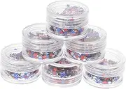 Healeved 6 Sets of Independence Day Nail Star Sequins Glitter Nail Flakes for DIY Chic Charming Design