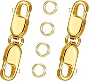 [Dailyacc] Bracelet Extender Double Lobster Clasp 925 Sterling Silver and Gold Pleted Necklace Clasps and Closures for DIY
