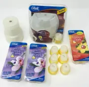 Working Vintage Glade Wisp Flameless Candle Lot + Scented Oil Refills