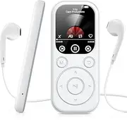 128GB MP3 Player Bluetooth, RWSRW MP3 Player with Headphones FM Radio Voice Recorder Mini Design HiFi Sound E-Book Reader Photo Album Ideal for Sports, White
