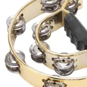 Double Row Hand Tambourine Metal Tambourine With Plating Bells Percussion Mu HR6