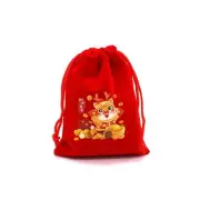 Drawstring Dragon Year Candy Bag Red Red Drawstring Bags New Year's Gift Bag