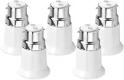 Bulb Adapter with Plug Base, 5pcs Bulb Converter B22 Male to E27 Female, The Housing Adopts Fireproof, Heat Resistant, Anti-Aging Pc Material and Has Good Insulating Properties