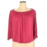 Splendid Peasant Blouse Women's Size XL Extra Large Pink Flowy Loose Top NWT