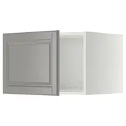 METOD top cabinet for fridge/freezer, white/Bodbyn grey, 60x60x40 cm
