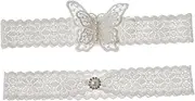 [GAROZATION] Lace Garter Elastic Bridal Garters White