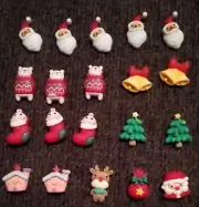 20 pc Christmas Flat Back Resin Charms Crafting Embellishments Jewelry Hair Bows
