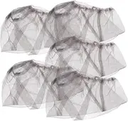 BESPORTBLE 5pcs Insect Hat Camping Mesh Net Mosquito Net Hat for Outdoor Protection for Jungle Hiking Fishing Grey
