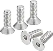 uxcell #8-32x1/2 Flat Countersunk Head Socket Cap Screws, 100Pcs 304 Stainless Steel Hex Socket Flat Head Screws, Full Thread, Countersunk Bolts