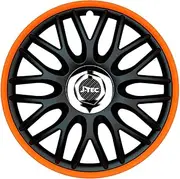 J-Tec J14519 Wheel Covers Orden R, Black/Orange + Chrome Ring, 14-inch