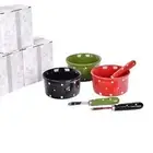 Set of 3 Colors ~ Temptations "POLKA DOT" 6 oz Ramekins w/Lids & Spreaders