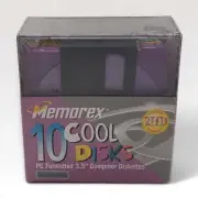 Memorex 2HD 3.5" Floppy Disks PC Formatted Floppy Disks 10 Pack