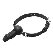Love in Leather Silicone Gag with Penis Plug