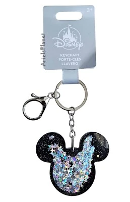 2025 Disney Parks Mickey Mouse Ear Glitter Keychain Bag Charm