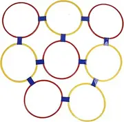 10PCS Kids Exercise Hoops, Dia 37cm Jumping Hopscotch Game Rings for Indoor or Outdoor Sensory Training Physical Fitness