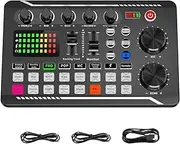 Live Sound Card with DJ Mixer Effects,Live Sound Card with DJ Mixer Effects and Voice Changer | Podcast Production Studio Equipment | 7 Recording Modes, 4 Sound Changing Modes, M