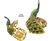 Peacock Jeweled Trinket Box with Austrian Crystals, #2