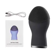 Electric Facial Cleansing Brush For Men USB Rechargeable Sonic Face Cleanser Massager Waterproof Face Skin Care Tools (Black)