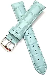 [g24] 24mm Genuine Leather Sky Blue Watch Band Strap for Men and Women | Comfortable and Durable Material | Silver Buckle-G1
