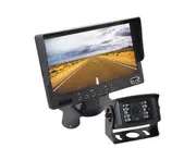 Elinz 7" LCD Monitor HD 12V/24V 4PIN IR CCD Reversing Camera Rearview Built-in Mic BLACK