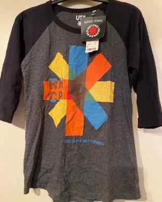 RED HOT CHILI PEPPERS UNIQLO RHCP LOGO LIMITED ED GRAY RAGLAN SHIRT NEW NWT RARE