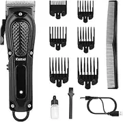 KEMEI Hair Clippers for Men, Professional Barber Clippers for Hair Cutting Cordless&Corded, Rechargeable Beard Trimmer