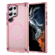 For Samsung Galaxy S25 Ultra Case, MagSafe Compatible Shielding Cover, Clear Pink