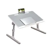 SOGA 60X40cm Grey Small Laptop Study Table Bed Portable Adjustable Foldable