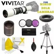 WHITE LINE PRO SPORTS TELEPHOTO ZOOM LENS 500-1000MM FOR NIKON D3000 D3100 D90