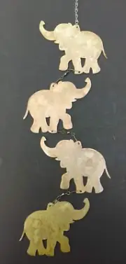 Lucky Rusty Elephants Metal Wind Catcher Spinner Rustic Garden