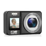 4K Digital Camera, 64MP 18X Point and Shoot Digital Cameras for Party YouTube Vlogging, Black