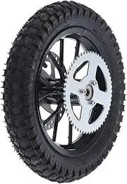 XTevu Rear Wheel 12.5x2.75in for Coolster 49cc 2 Stroke Mini Dirt Bike QG-50 - Back Tire Rim Disc Brake Sprocket Bolts Assembly