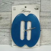 Lucite Vtg Mod Plastic Belt Buckle Teal Blue Lansing 4" Made In Holland On Card