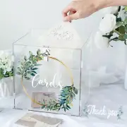 Acrylic Wedding Card Money Storage Box with Lock Romantic Wedding Decoration