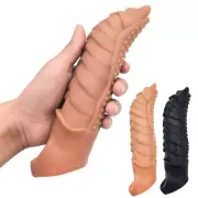 NEW Penis Sheath Male Sleeve Girth Reusable Condom Extender Enlarger Enhancer AU